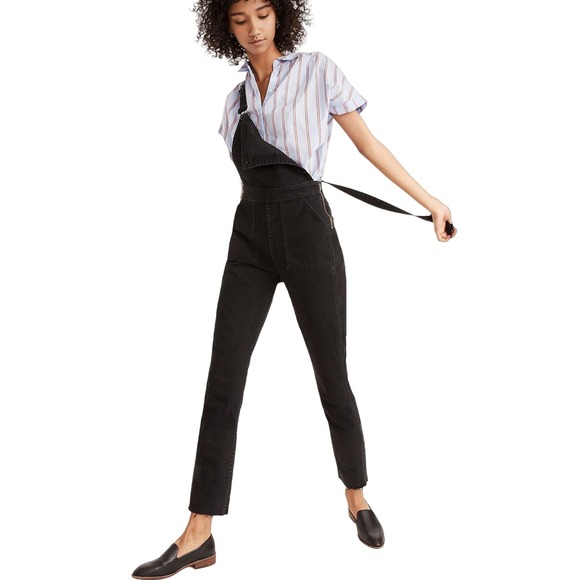 Madewell Black Skinny Leg Overalls Size Extra Small - Picture 1 of 14